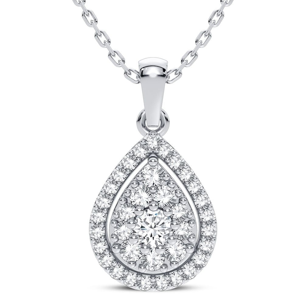 14K White Gold 0.30CT Diamond Pendant