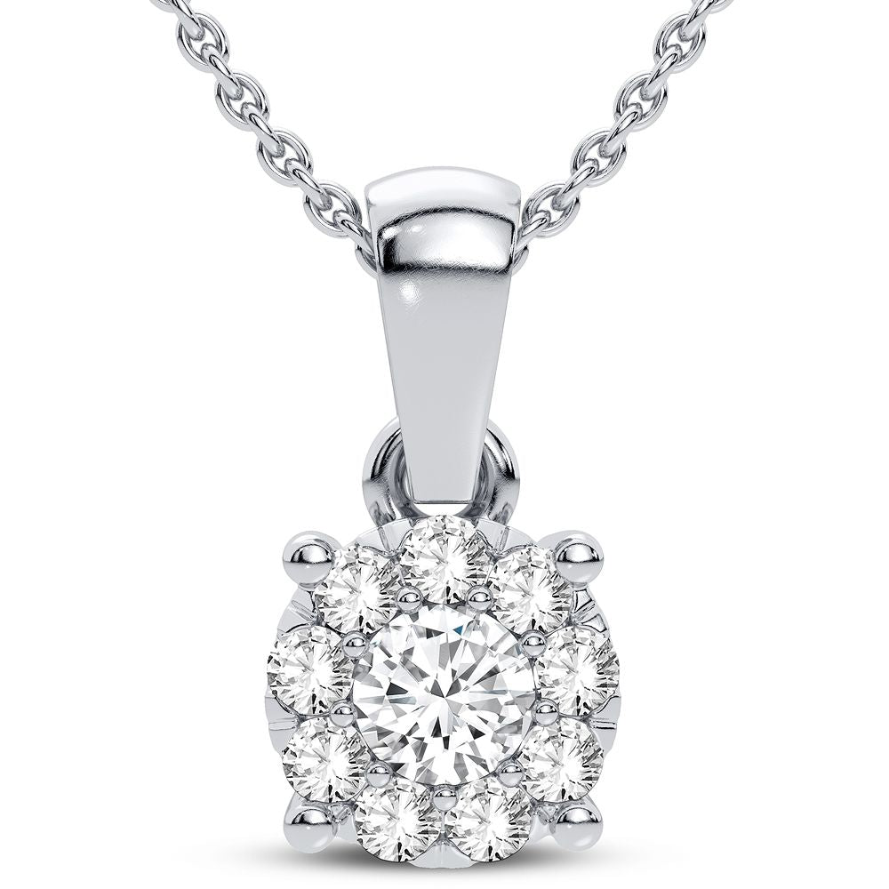 Delicate 14k White Gold 0.25CT Diamond Pendant