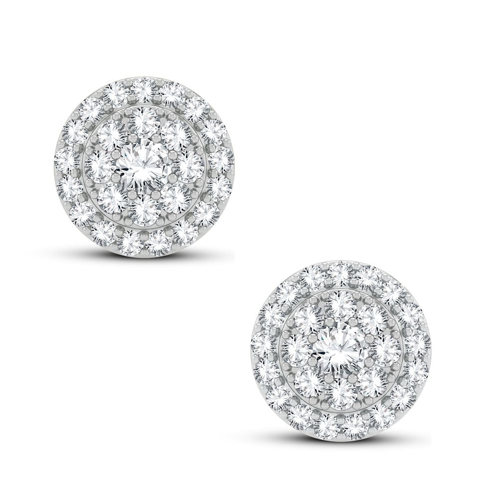 14K White Gold 0.62CT Diamond Earrings