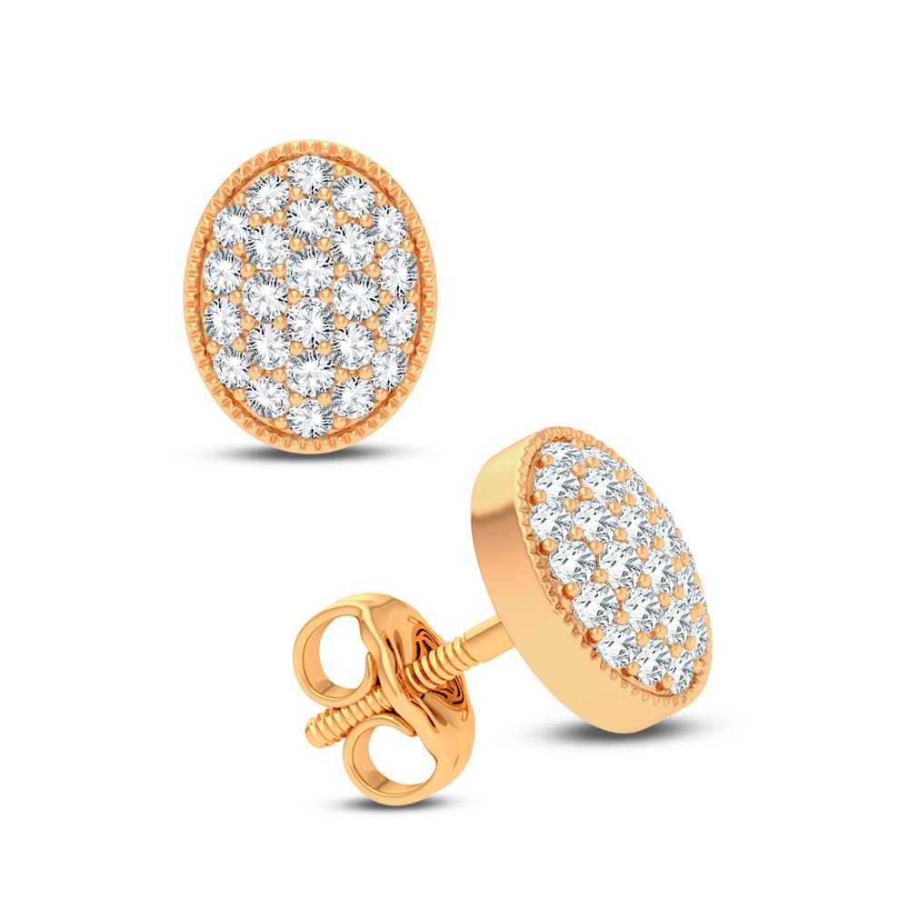Luminous 14k Yellow Gold Diamond Stud Earrings for Women