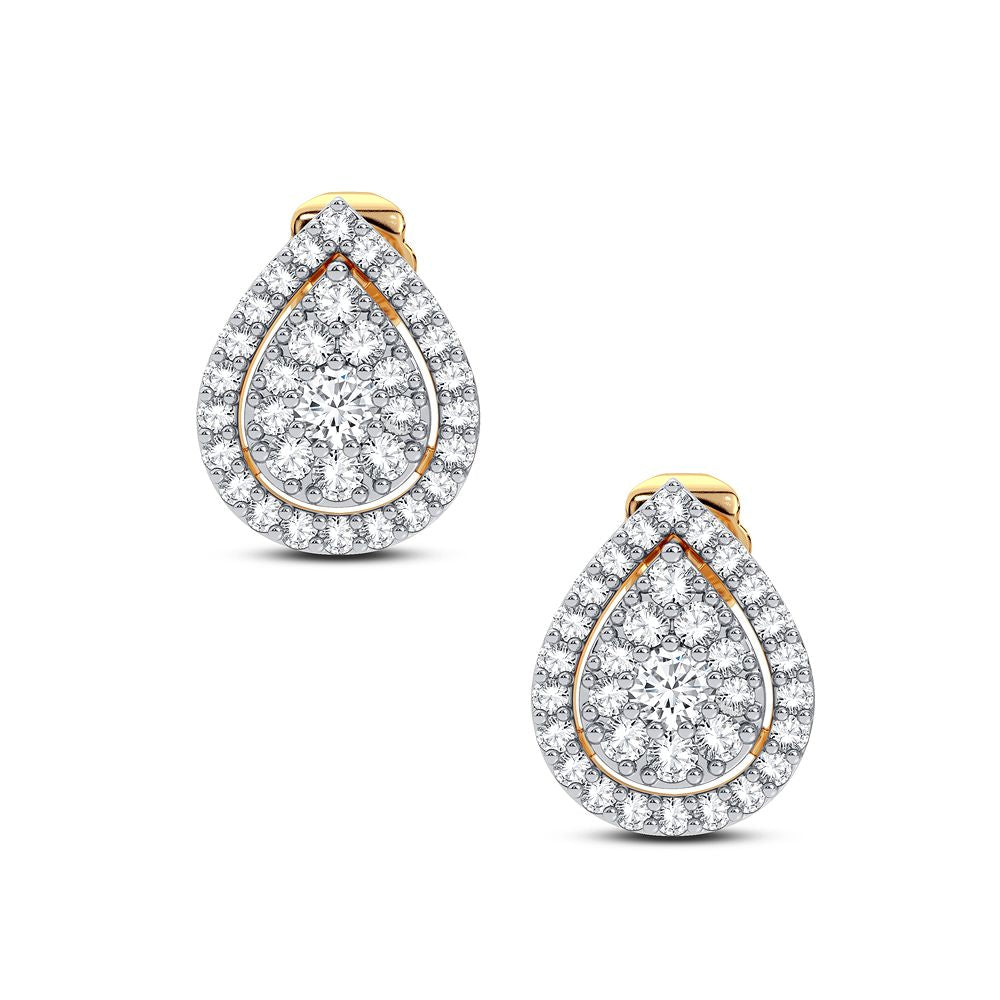 14K Yellow Gold 0.31CT Diamond Earrings