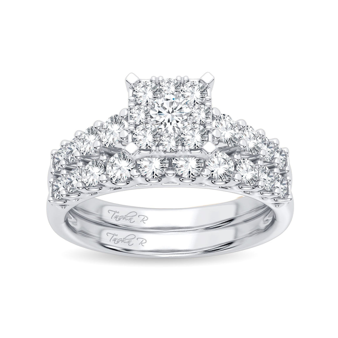 Sparkling 14k White Gold 1CT Lab Diamond Bridal Ring
