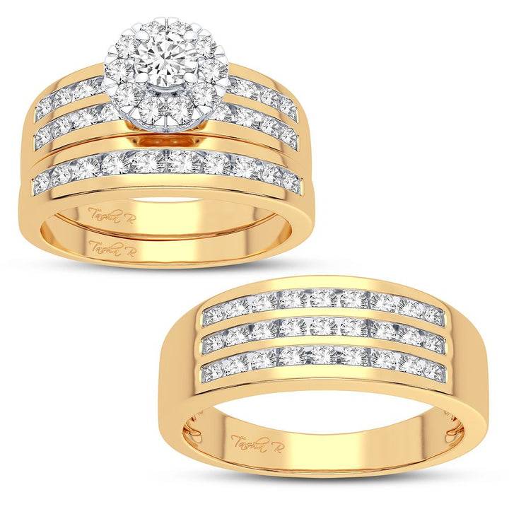 14K Yellow Gold 1.50CT Lab Diamond Womens Bridal Ring