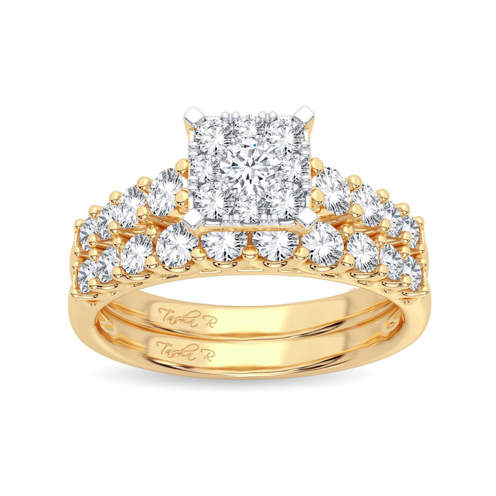 14K Yellow Gold Lab Diamond Bridal Ring - 1CT Elegance