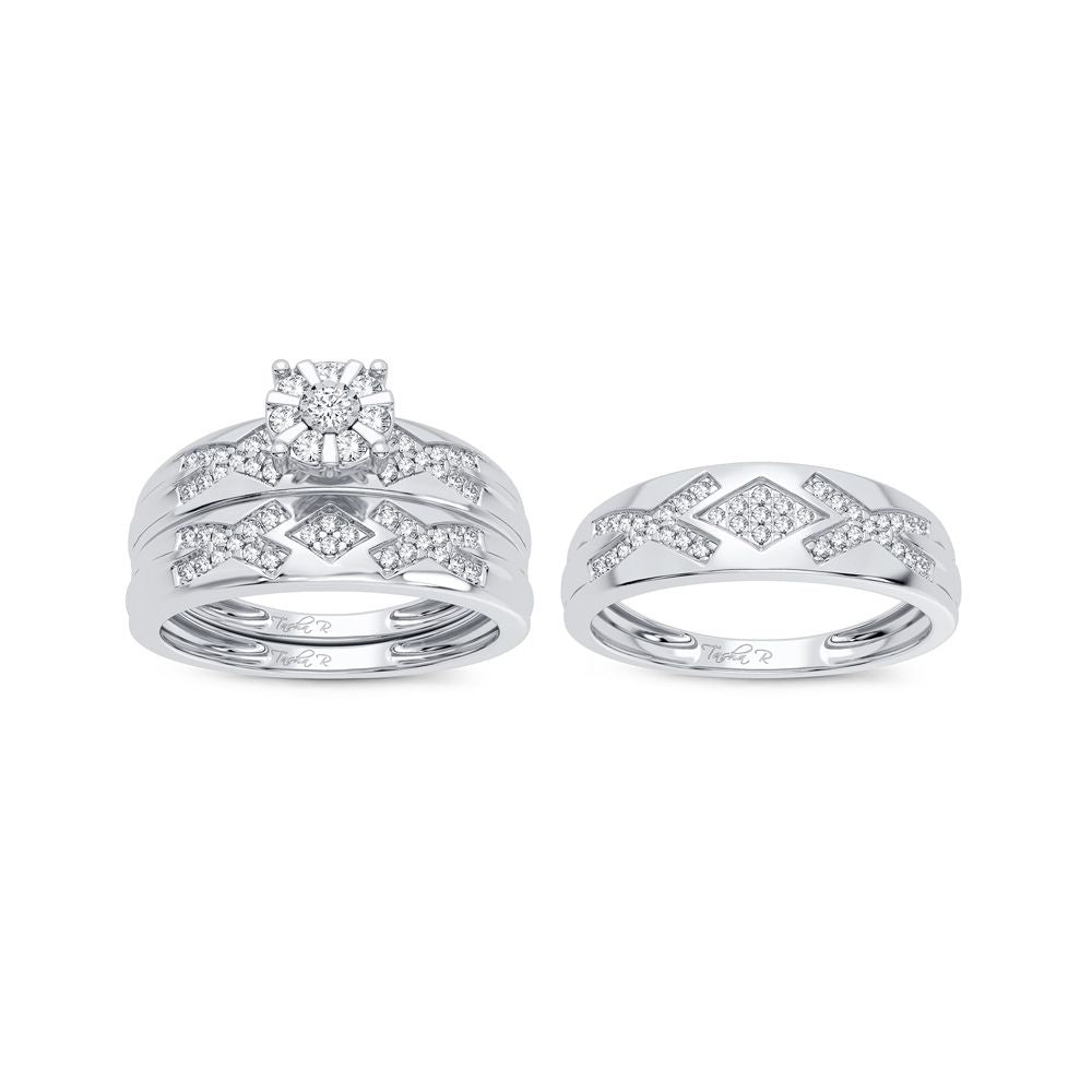 Sparkling Lab Diamond Trio Set in 14k White Gold
