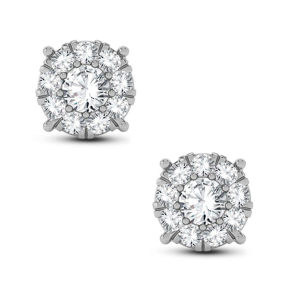 Sparkling 14K White Gold 0.50CT Diamond Stud Earrings for Women