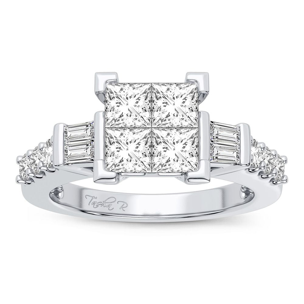 Brilliant 14k White Gold 1.25CT Lab Diamond Ring