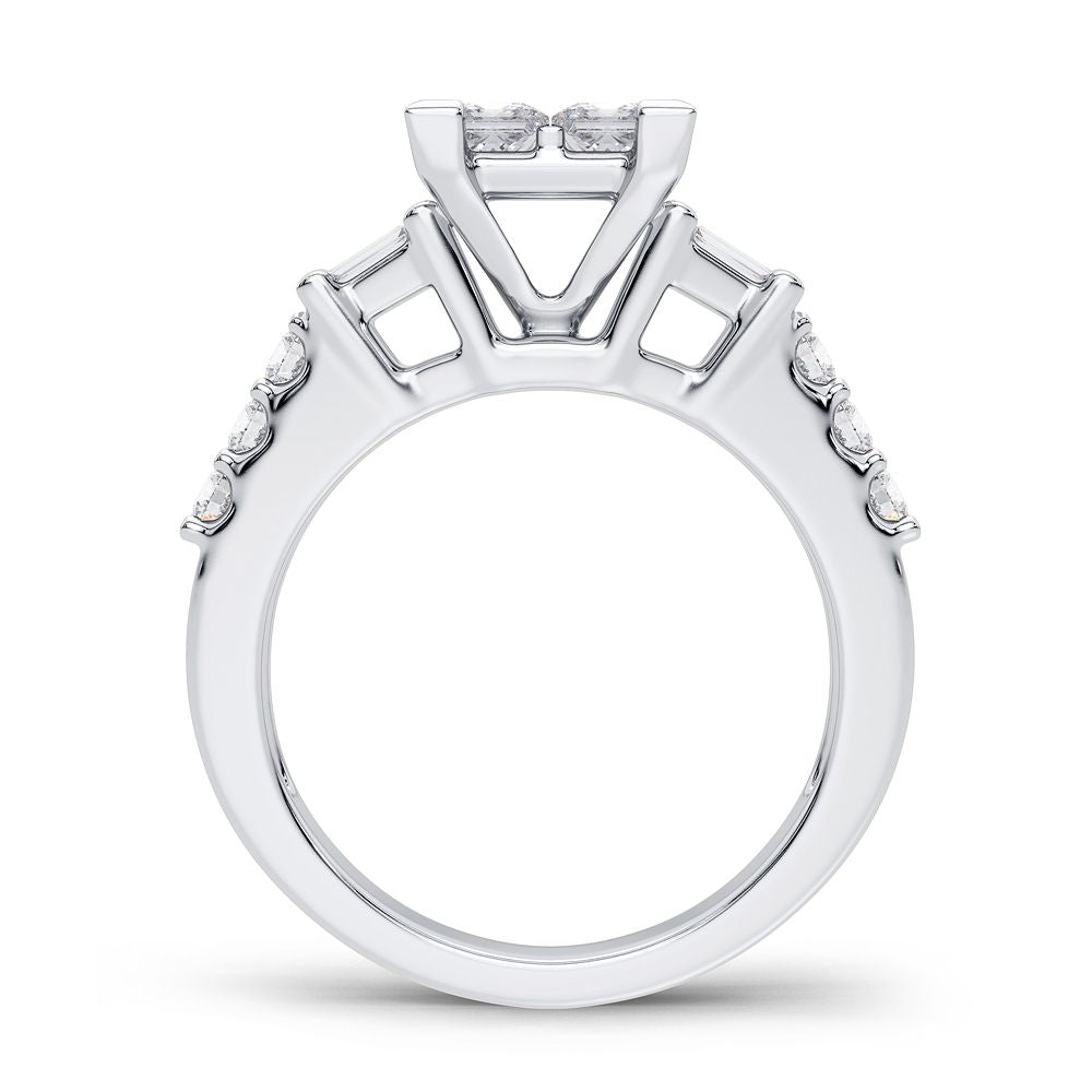 Brilliant 14k White Gold 1.25CT Lab Diamond Ring
