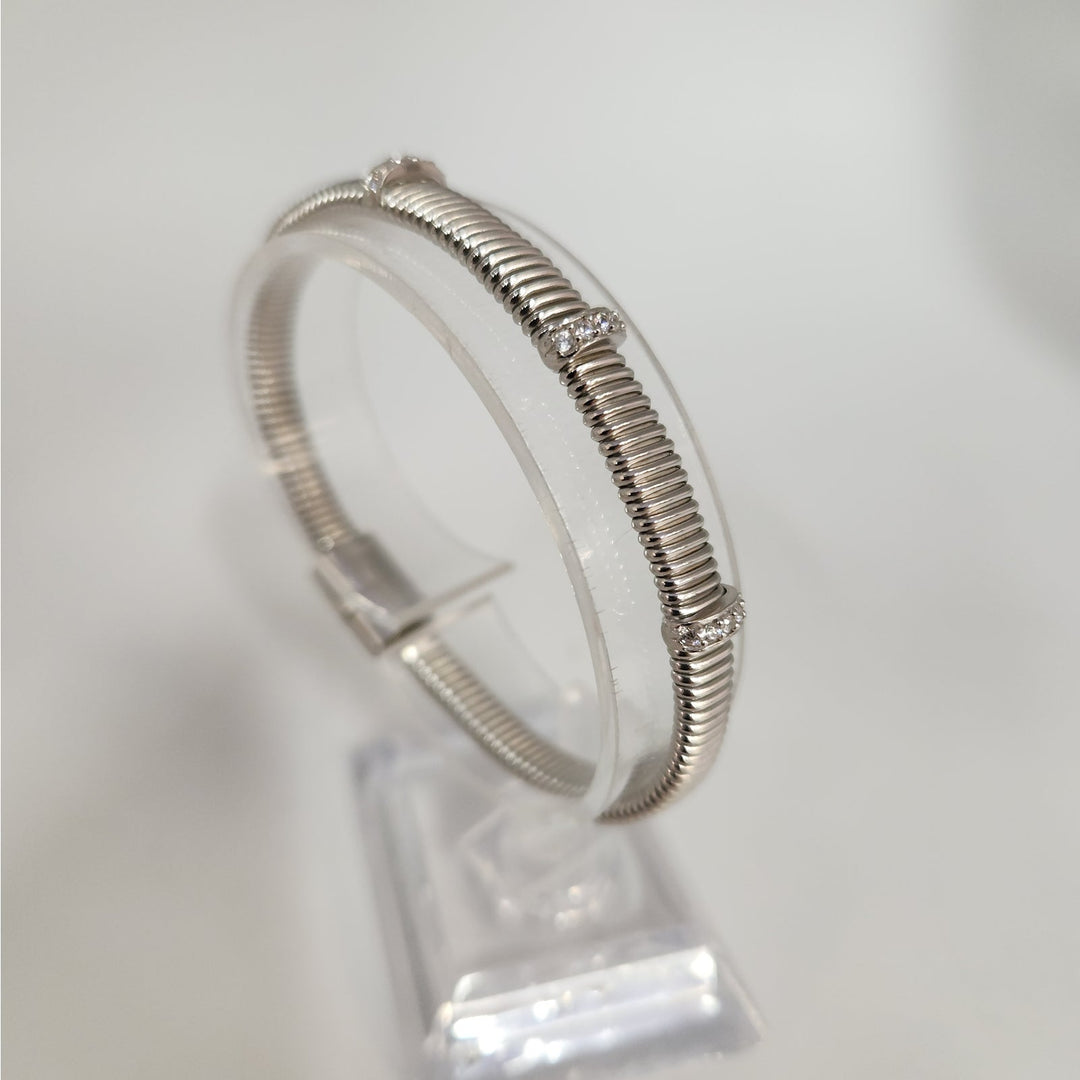 925 Sterling Silver Bracelet with cubic zirconia Accents