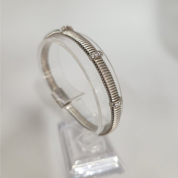 925 Sterling Silver Bracelet with cubic zirconia Accents