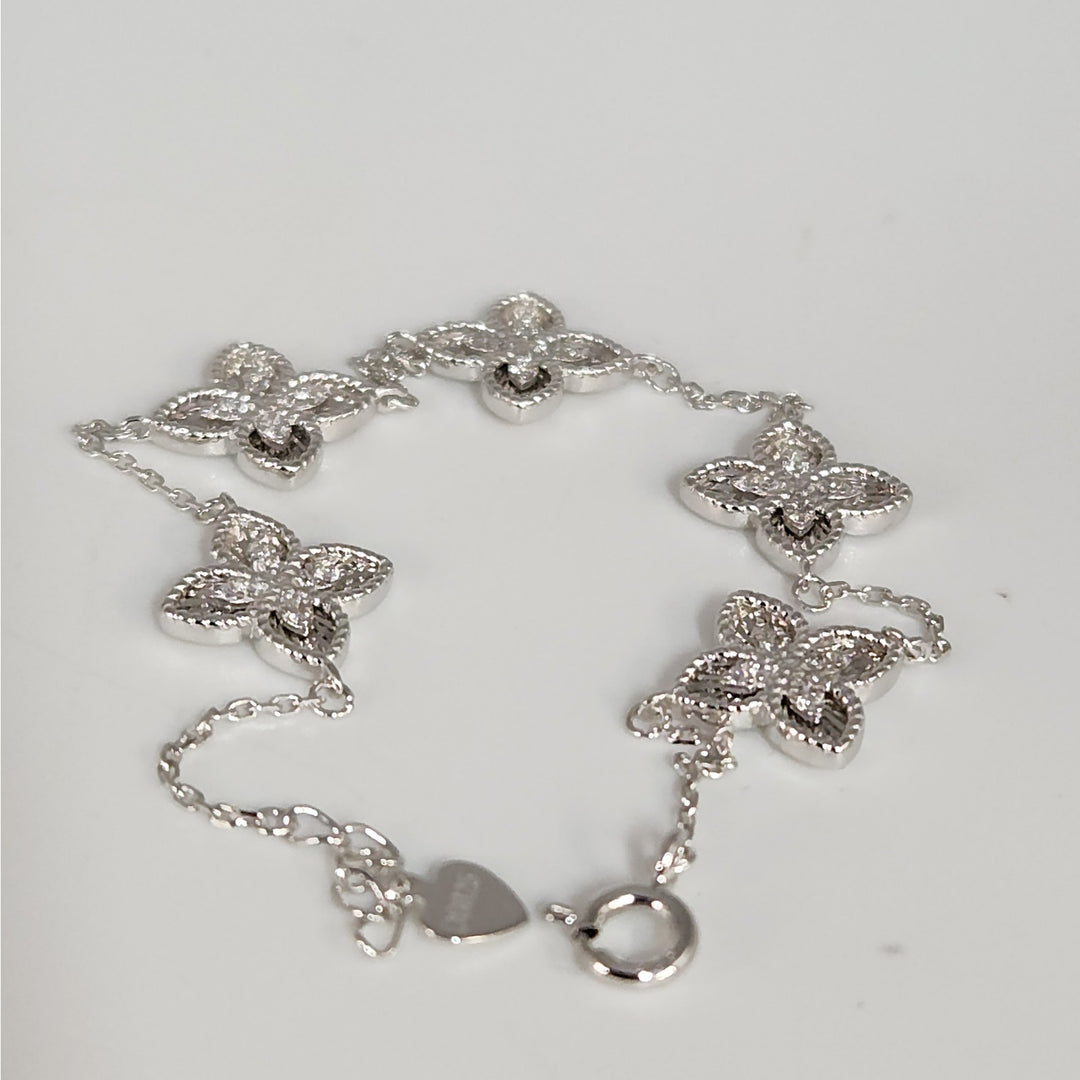 Elegant 925 Sterling Silver butterfly's bracelet 7.5"