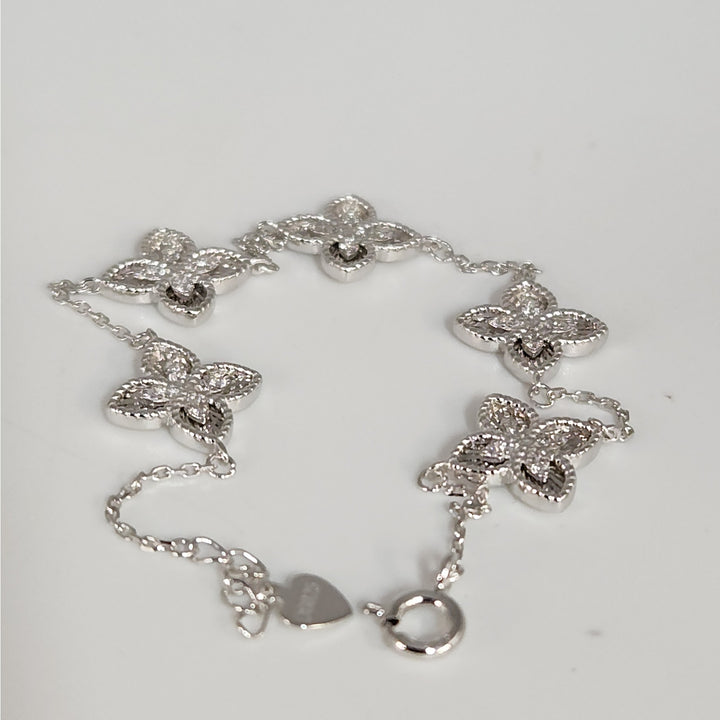 Elegant 925 Sterling Silver butterfly's bracelet 7.5"