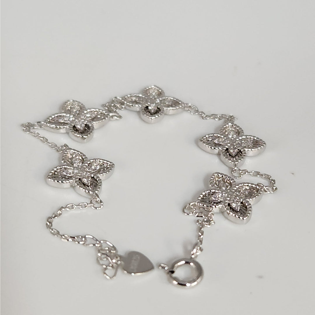 Elegant 925 Sterling Silver butterfly's bracelet 7.5"