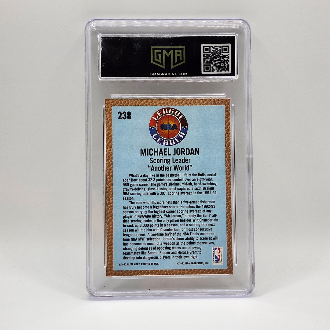 1992 Fleer Michael Jordan #238 League Leader GMA 8 NM-MT Bulls Graded