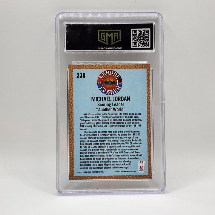 1992 Fleer Michael Jordan #238 League Leader GMA 8 NM-MT Bulls Graded