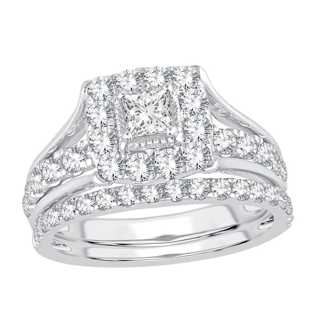 Brilliant 14k White Gold Lab Diamond Bridal Ring (1.50CT)