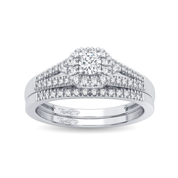 Elegant 14K White Gold Lab Diamond Womens Bridal Ring