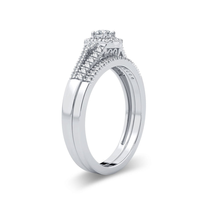 Elegant 14K White Gold Lab Diamond Womens Bridal Ring
