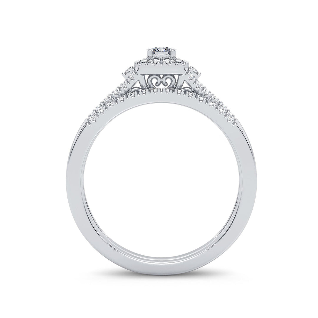 Elegant 14K White Gold Lab Diamond Womens Bridal Ring