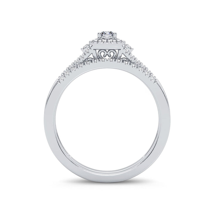Elegant 14K White Gold Lab Diamond Womens Bridal Ring