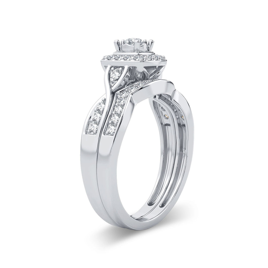 Elegant 10k White Gold 0.40CT Lab Diamond Engagement Ring