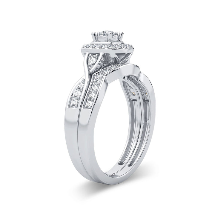 Elegant 10k White Gold 0.40CT Lab Diamond Engagement Ring