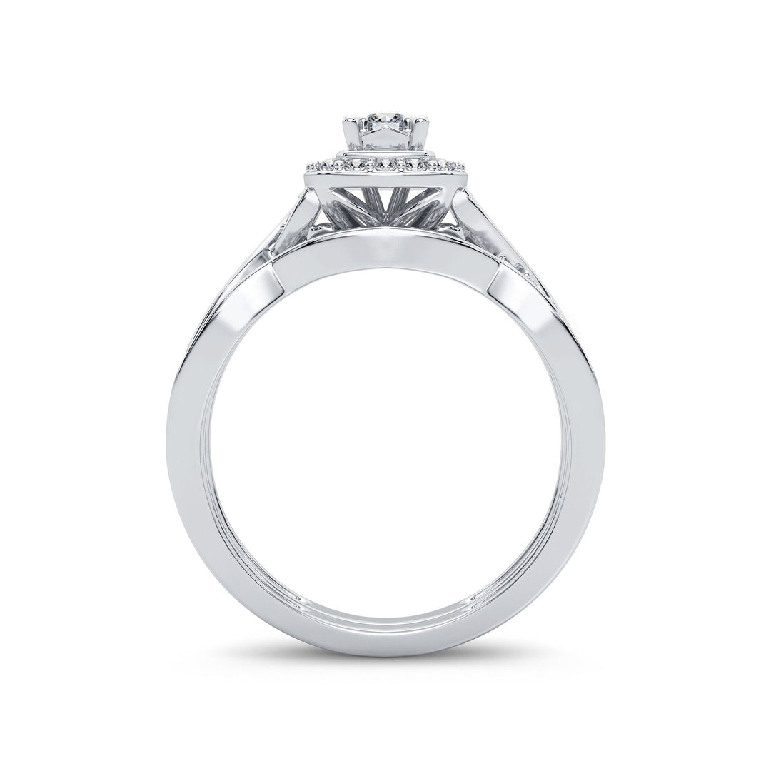 Elegant 10k White Gold 0.40CT Lab Diamond Engagement Ring