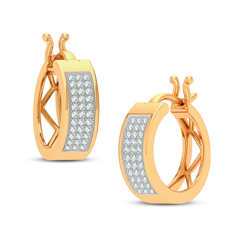 14K Yellow Gold 0.15CT Diamond Earrings