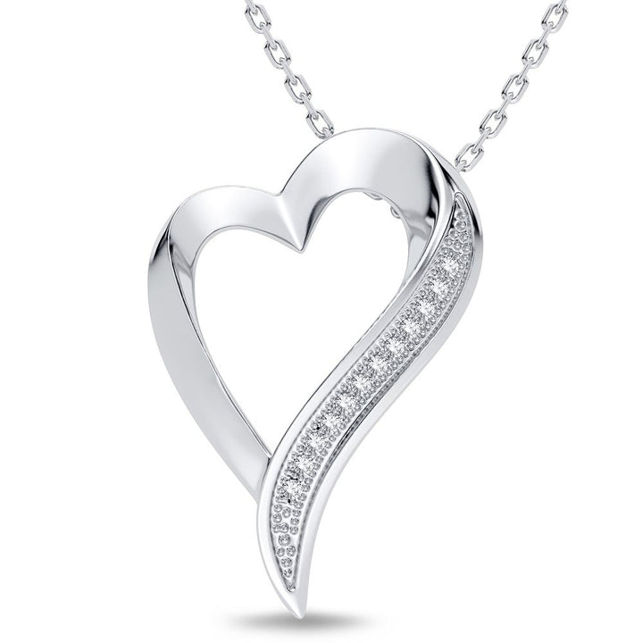 14k White Gold Lab-Created Diamond Pendant for Her