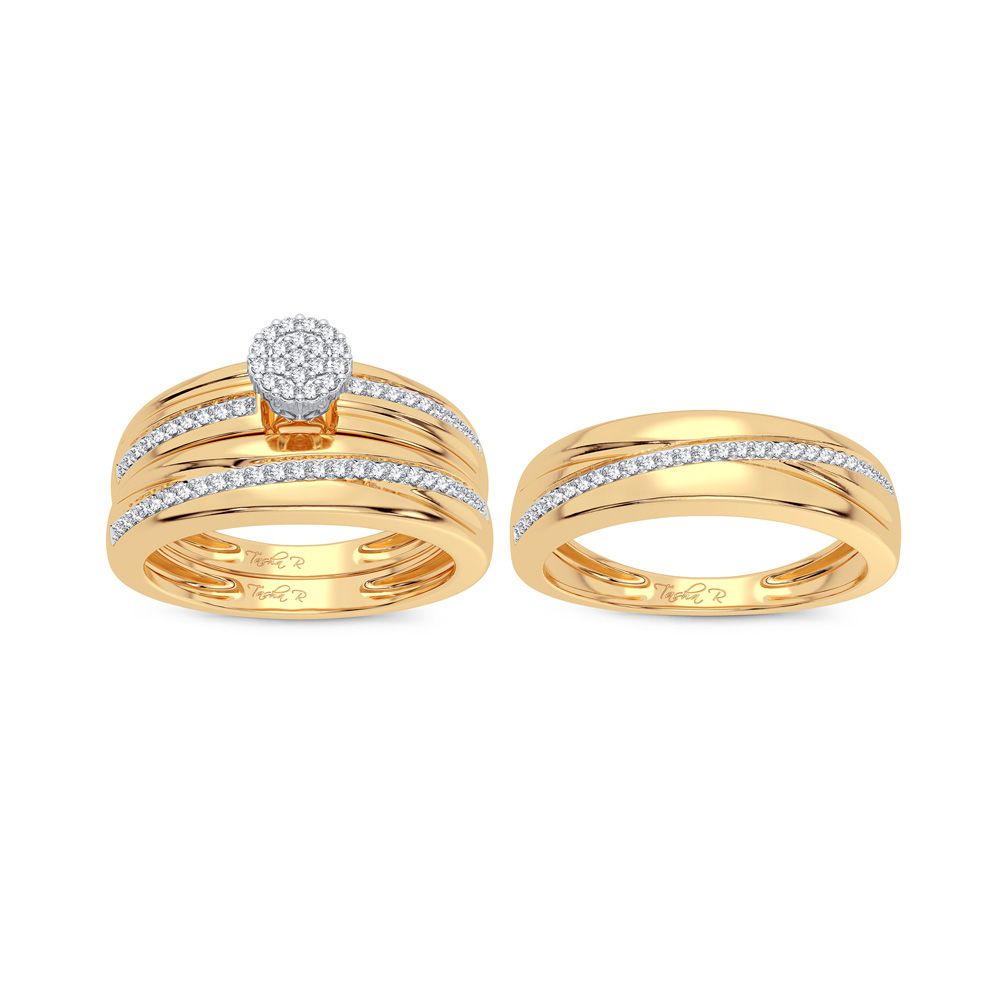 10k White Gold Lab Diamond Trio Set for Her
