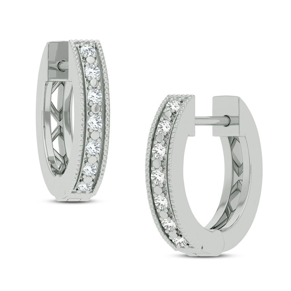 10K White Gold 0.03CT Diamond Earrings