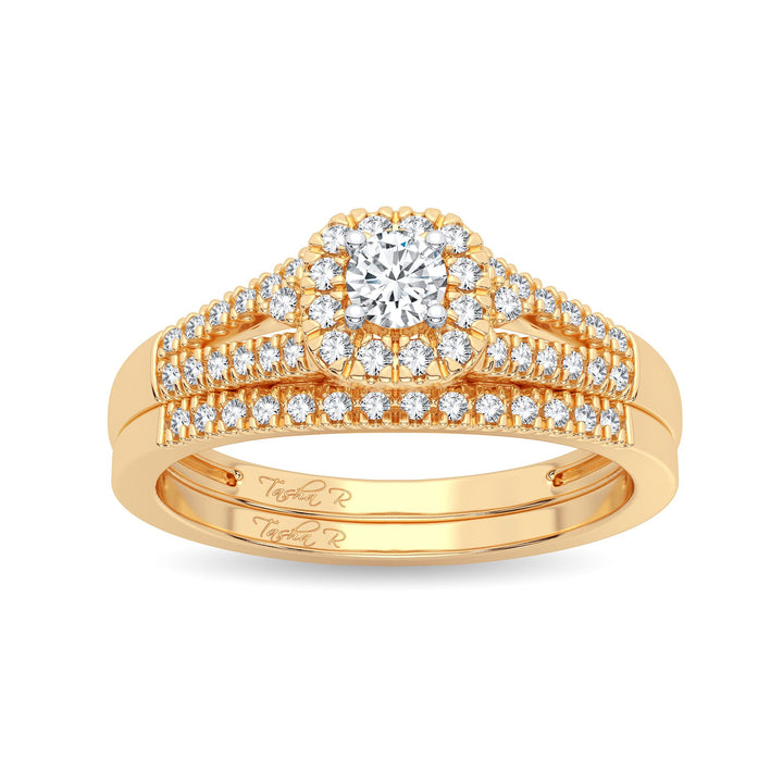 Timeless 14K Yellow Gold Lab Diamond Bridal Ring (0.33CT)