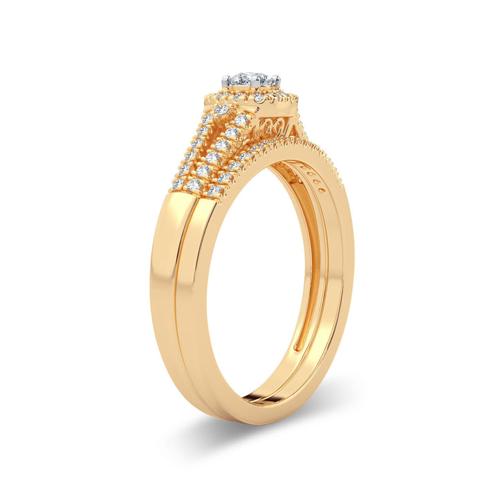 Timeless 14K Yellow Gold Lab Diamond Bridal Ring (0.33CT)