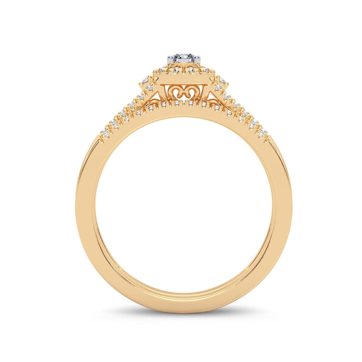 Timeless 14K Yellow Gold Lab Diamond Bridal Ring (0.33CT)