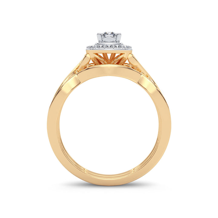 14K Yellow Gold Lab Diamond Bridal Ring - 0.40CT Elegance