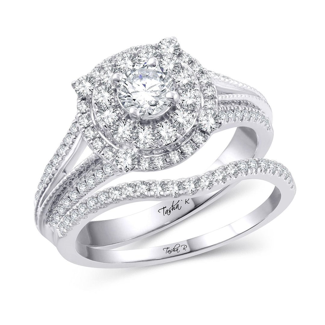 14K White Gold 1.00CT Diamond Bridal Ring