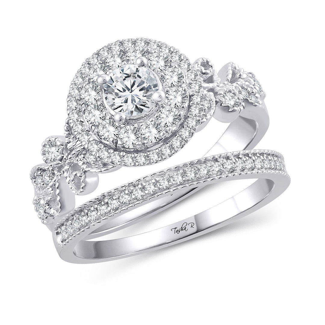 14K White Gold 1.00CT Diamond Bridal Ring