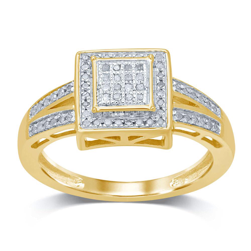 Chic 10k White Gold 0.16CT Lab Diamond Fashion Ring
