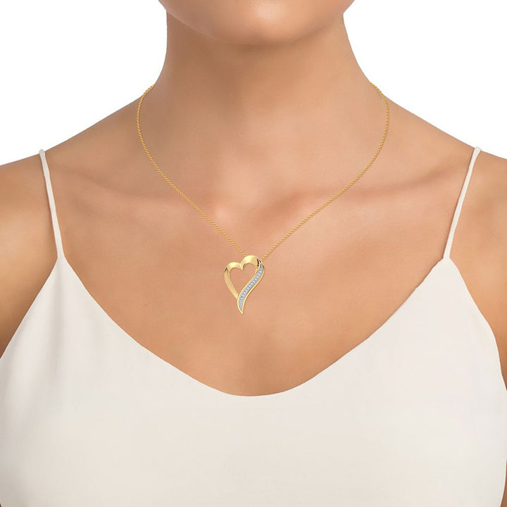 14k Yellow Gold Lab Diamond Pendant: Delicate Sparkle