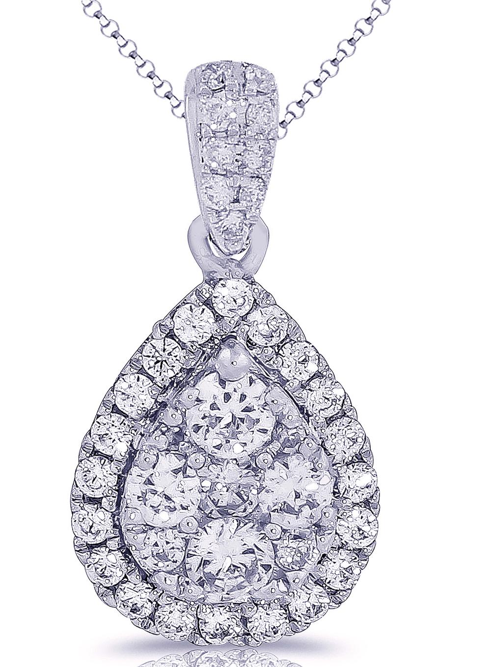 Luminous 14k White Gold Diamond Pendant for Her
