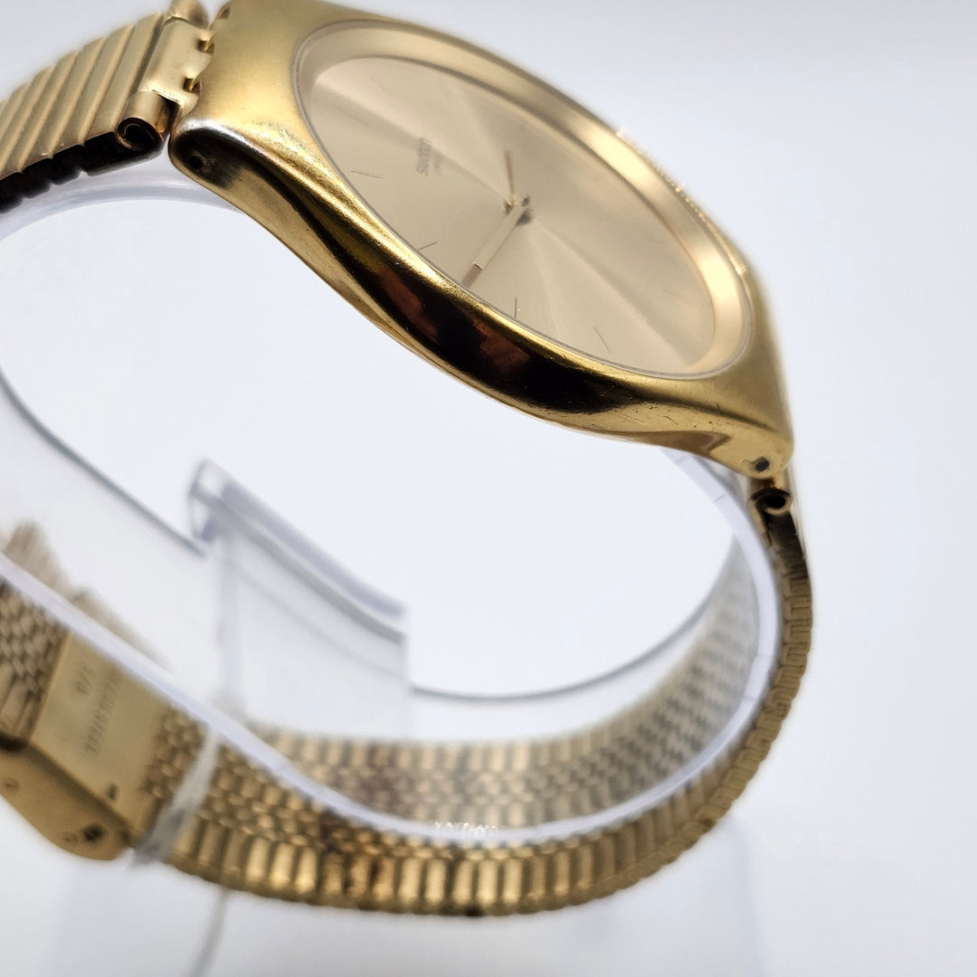 Vintage Swatch Skin / Irony Gold-Tone Quartz Watch with Expansion Bracelet