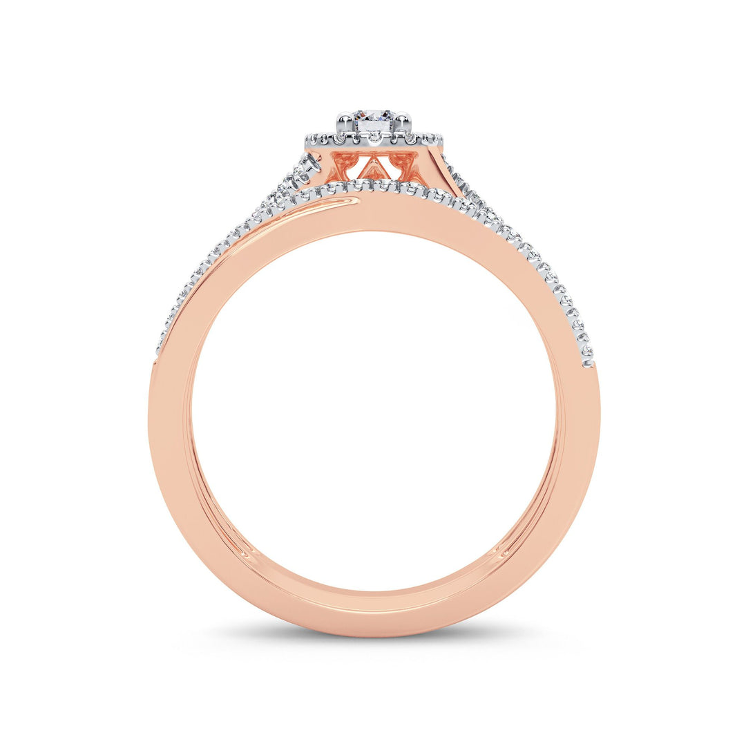Timeless 14k Rose Gold 0.33CT Lab Diamond Ring