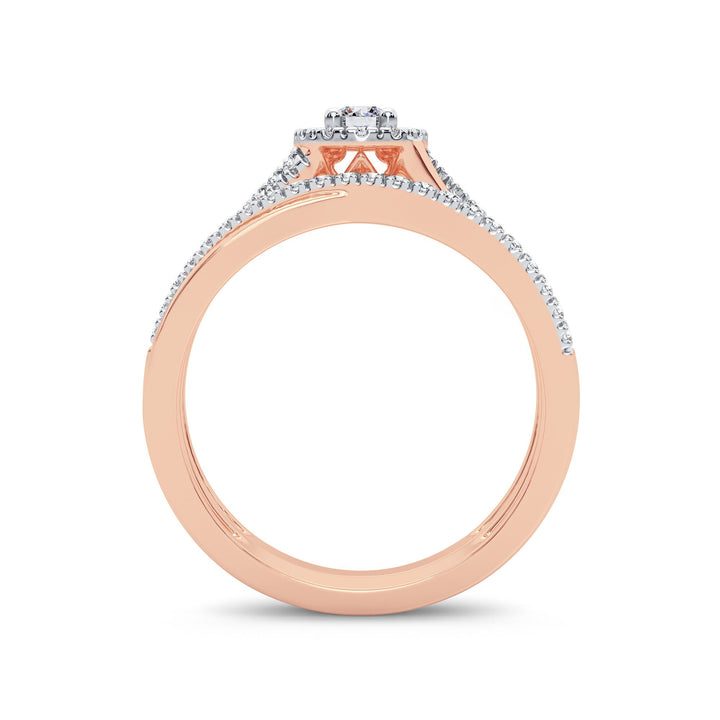 Timeless 14k Rose Gold 0.33CT Lab Diamond Ring