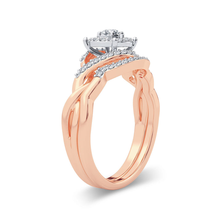 14K Yellow Gold 0.33CT Lab Diamond Bridal Ring Sparkle