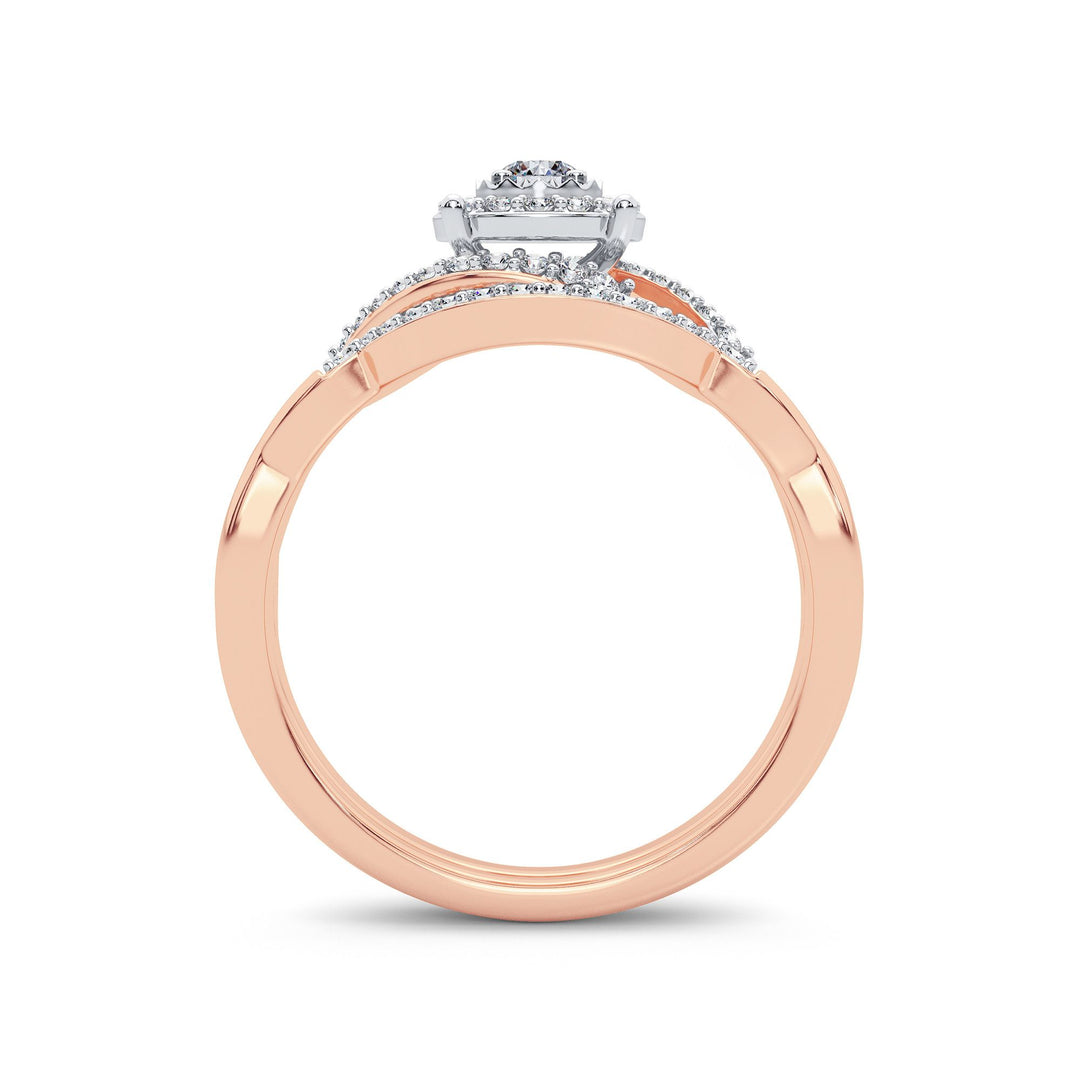 14K Yellow Gold 0.33CT Lab Diamond Bridal Ring Sparkle