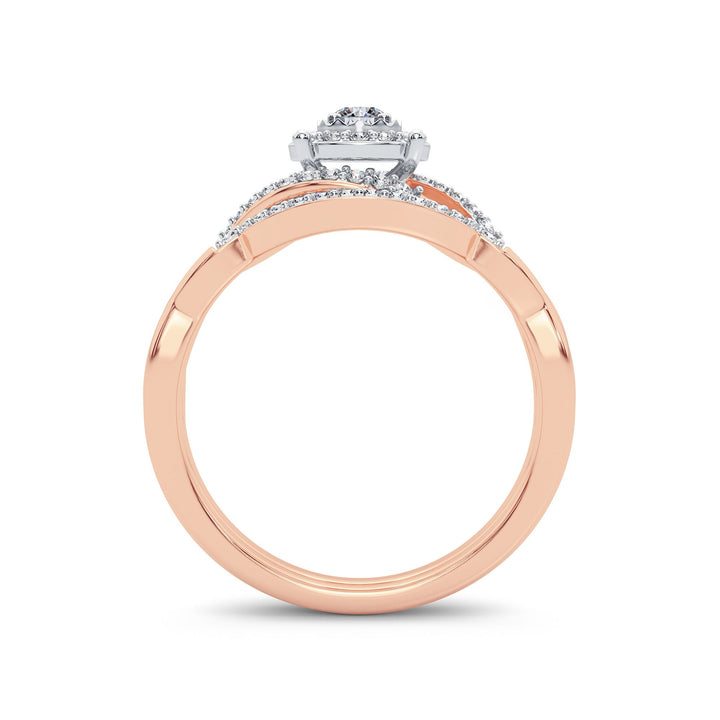14K Yellow Gold 0.33CT Lab Diamond Bridal Ring Sparkle