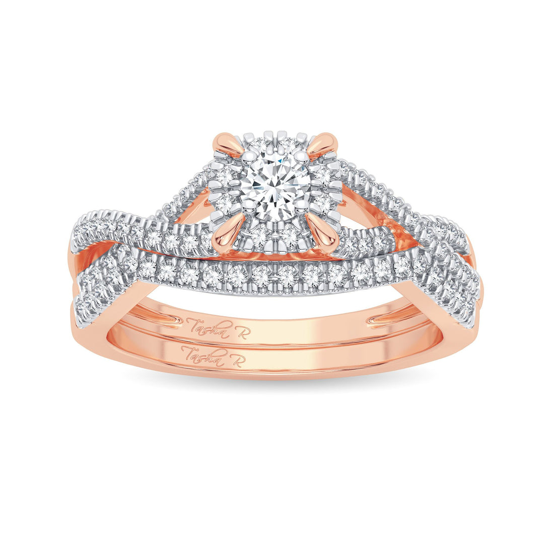 Timeless 14k Rose Gold 0.33CT Lab Diamond Bridal Ring