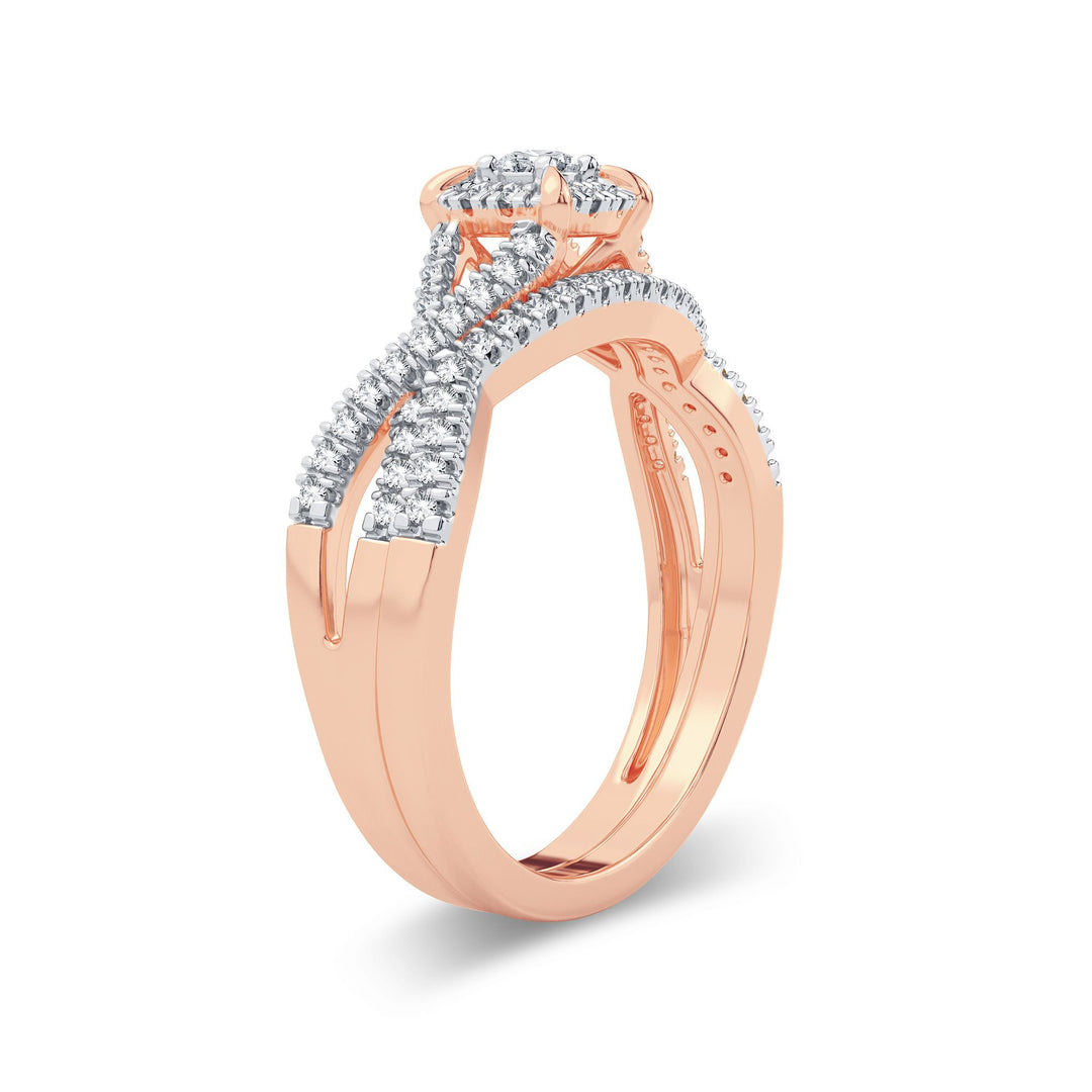 Timeless 14k Rose Gold 0.33CT Lab Diamond Bridal Ring