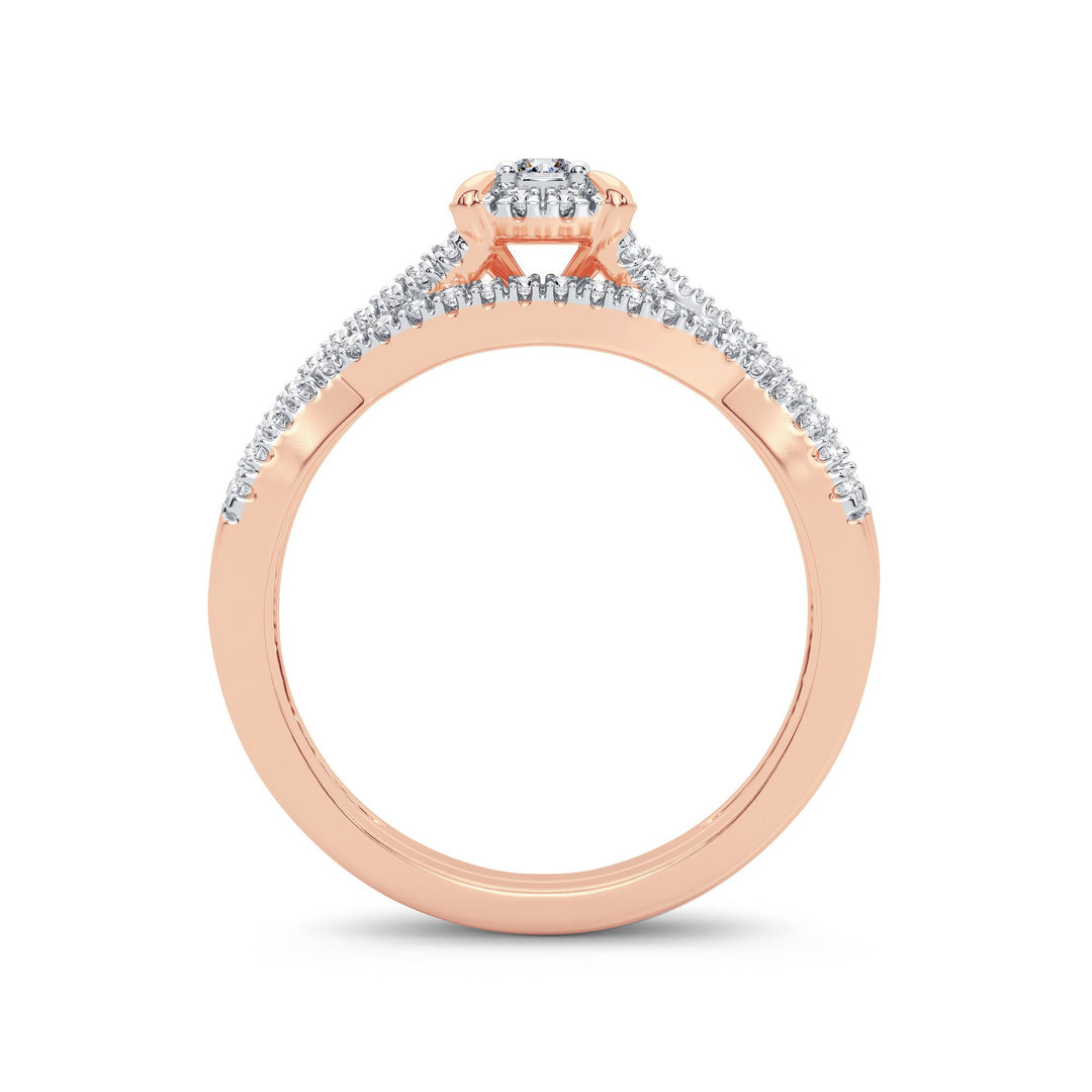 Timeless 14k Rose Gold 0.33CT Lab Diamond Bridal Ring