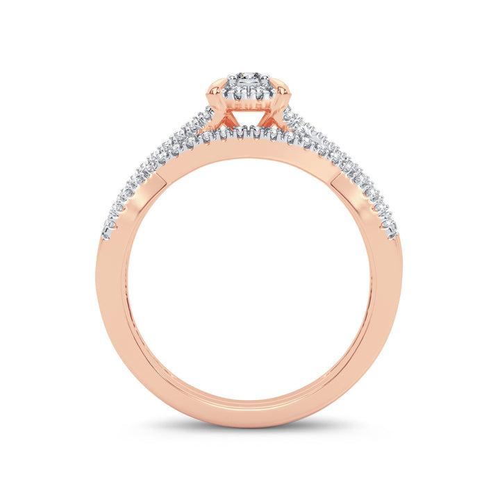 Timeless 14k Rose Gold 0.33CT Lab Diamond Bridal Ring